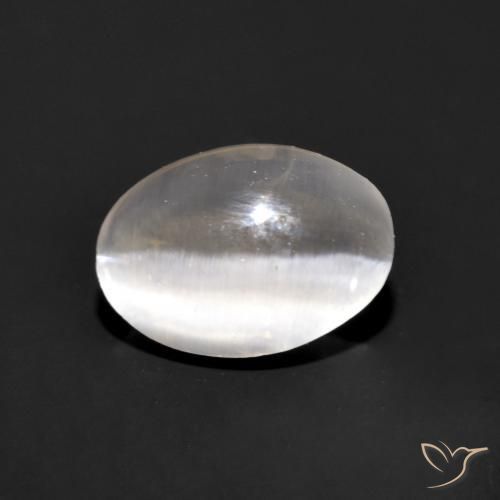 9,17 ctw natürlicher Sehr helles Grau Sillimanit-Katzenauge, Oval, Transparent