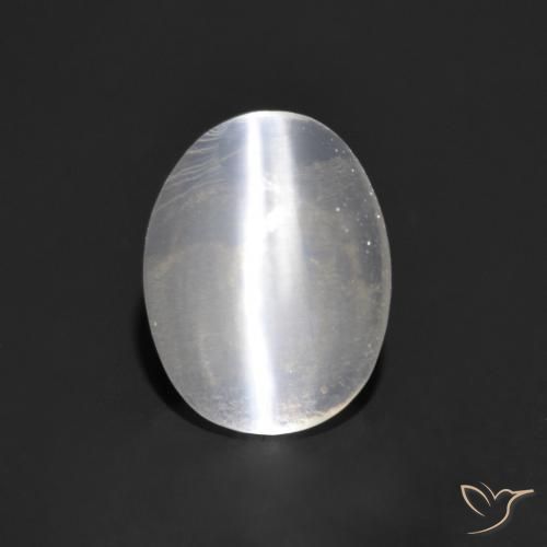 0.83ct Natürlicher Klares Weiß Sillimanit-Katzenauge, Oval, Transparent