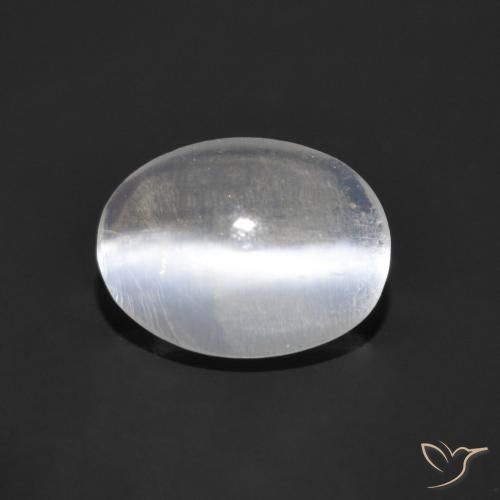 9,17 ctw natürlicher Klares Weiß Sillimanit-Katzenauge, Oval, Transparent