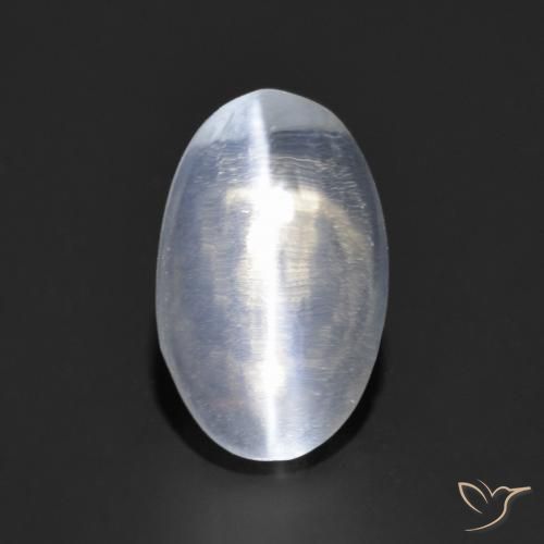 1.14ct Natürlicher Bläulich-weiß Sillimanit-Katzenauge, Oval, Transparent