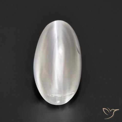 1.37ct Natürlicher Weiß Sillimanit-Katzenauge, Oval, Transparent