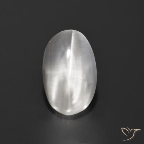 1.27ct Natürlicher Sehr helles Grau Sillimanit-Katzenauge, Oval, Transparent