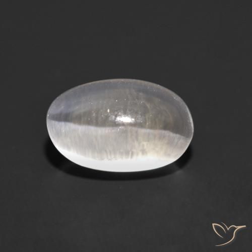 9,17 ctw natürlicher Sehr helles Grau Sillimanit-Katzenauge, Oval, Transparent