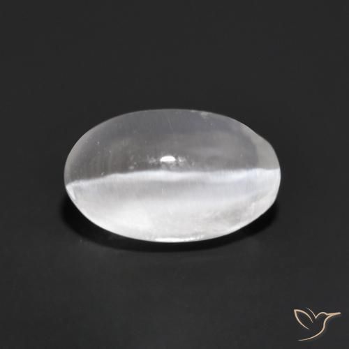 9,17 ctw natürlicher Sehr helles Grau Sillimanit-Katzenauge, Oval, Transparent