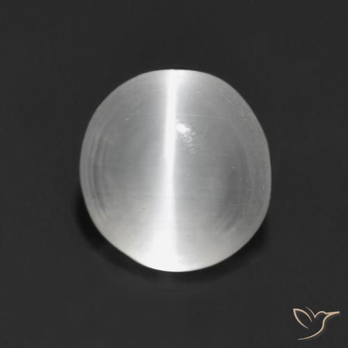 1.44ct Natürlicher Weiß Sillimanit-Katzenauge, Runden, Transparent