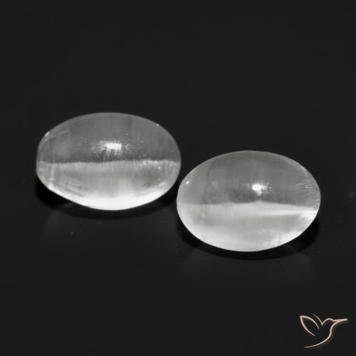 2.06ctw Natürlicher Sehr helles Grau Sillimanit-Katzenauge, Oval, Transparent