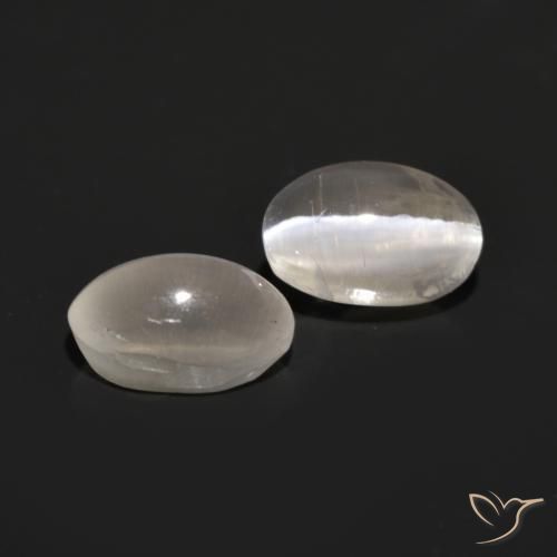 1.58 ct natürliche Sehr helles Grau Sillimanit-Katzenauge-Edelsteine, Oval, Lichtdurchlässig