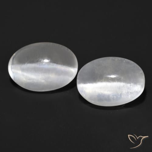 2.27ctw Natürlicher Sehr helles Grau Sillimanit-Katzenauge, Oval, Transparent