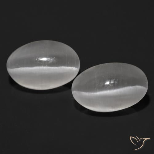 2.25ctw Natürlicher Sehr helles Grau Sillimanit-Katzenauge, Oval, Lichtdurchlässig