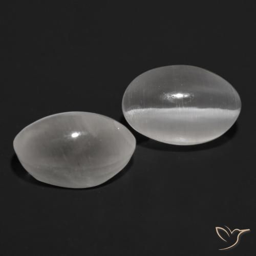 2.25 ct natürliche Sehr helles Grau Sillimanit-Katzenauge-Edelsteine, Oval, Lichtdurchlässig