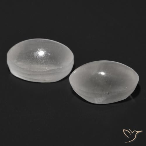 2.25 ct natürliche Sehr helles Grau Sillimanit-Katzenauge-Edelsteine, Oval, Lichtdurchlässig