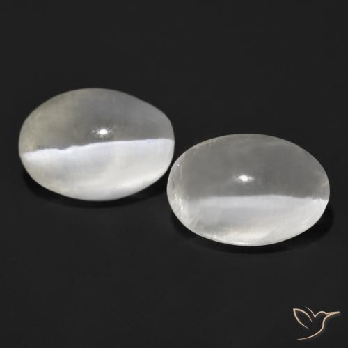 2.75 ct natürliche Sehr helles Grau Sillimanit-Katzenauge-Edelsteine, Oval, Transparent