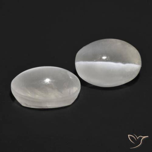 2.75 ct natürliche Sehr helles Grau Sillimanit-Katzenauge-Edelsteine, Oval, Transparent