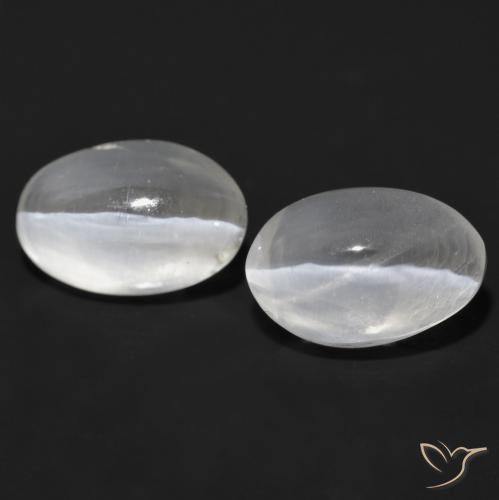 2.16ctw Natürlicher Sehr helles Grau Sillimanit-Katzenauge, Oval, Transparent