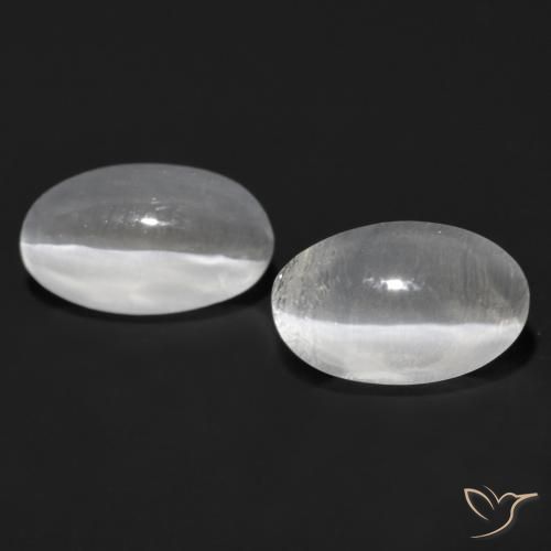 1.55ctw Natürlicher Sehr helles Grau Sillimanit-Katzenauge, Oval, Transparent