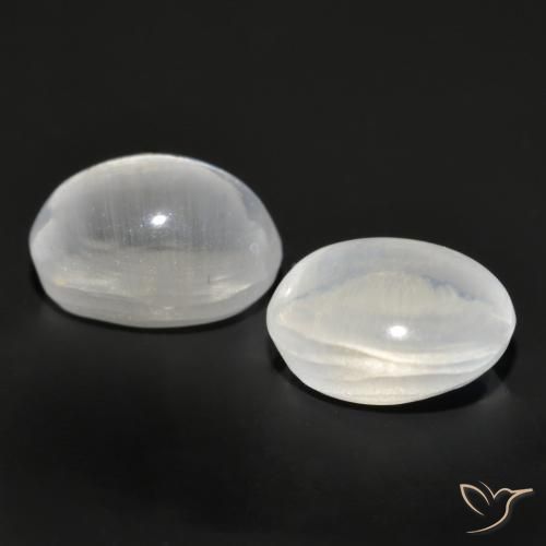 2.29 ct natürliche Sehr helles Grau Sillimanit-Katzenauge-Edelsteine, Oval, Transparent