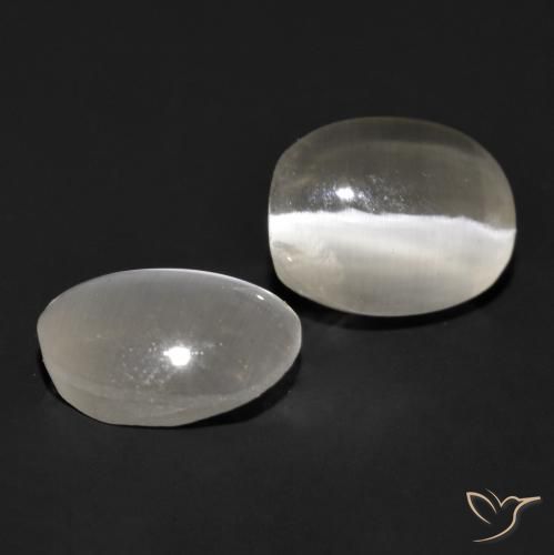 1.94 ct natürliche Sehr helles Grau Sillimanit-Katzenauge-Edelsteine, Oval, Lichtdurchlässig