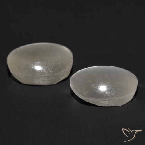 1.94 ct natürliche Sehr helles Grau Sillimanit-Katzenauge-Edelsteine, Oval, Lichtdurchlässig