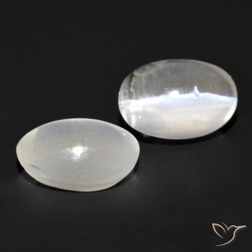 1.89 ct natürliche Sehr helles Grau Sillimanit-Katzenauge-Edelsteine, Oval, Transparent