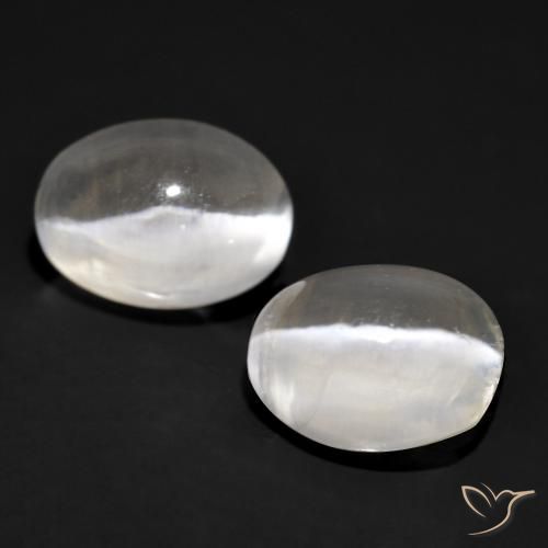 2.57ctw Natürlicher Sehr helles Grau Sillimanit-Katzenauge, Oval, Transparent