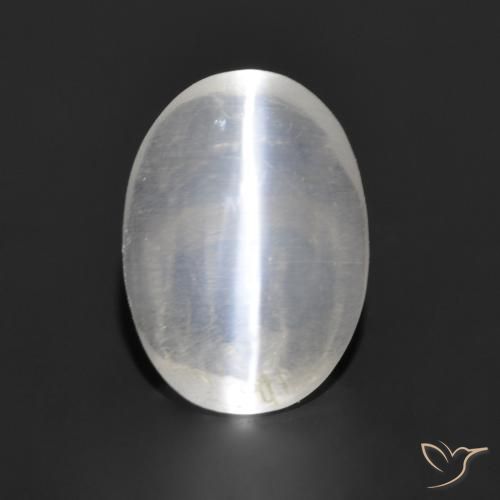 1.13ct Natürlicher Sehr helles Grau Sillimanit-Katzenauge, Oval, Transparent