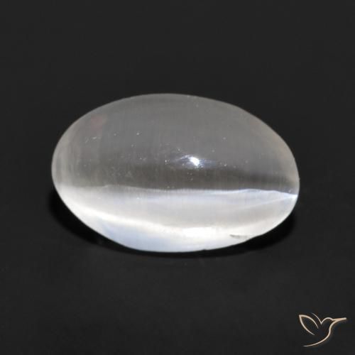 1.19ct Natürlicher Sehr helles Grau Sillimanit-Katzenauge, Oval, Transparent