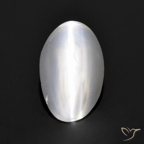 9,17 ctw natürlicher Sehr helles Grau Sillimanit-Katzenauge, Oval, Transparent