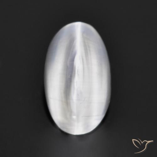 9,17 ctw natürlicher Sehr helles Grau Sillimanit-Katzenauge, Oval, Transparent