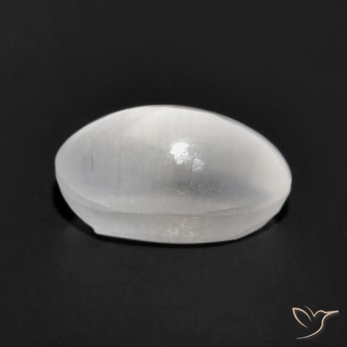 9,17 ctw natürlicher Sehr helles Grau Sillimanit-Katzenauge, Oval, Transparent