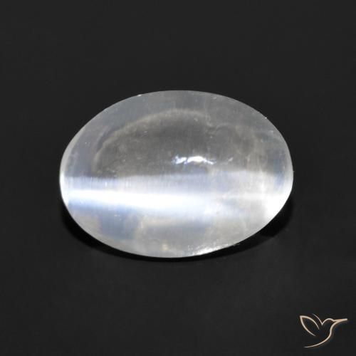 1.06ct Natürlicher Sehr helles Grau Sillimanit-Katzenauge, Oval, Transparent