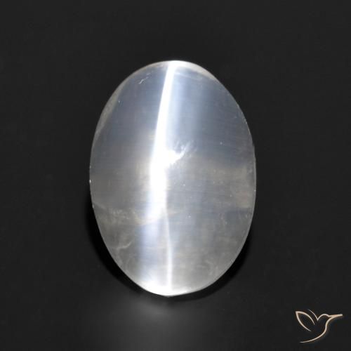 9,17 ctw natürlicher Sehr helles Grau Sillimanit-Katzenauge, Oval, Transparent