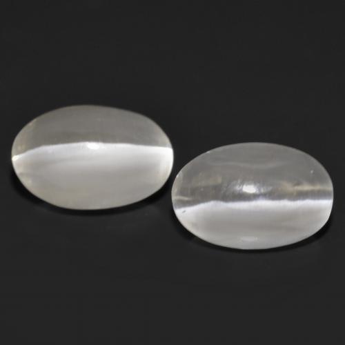 1.77 ct natürliche Sehr helles Grau Sillimanit-Katzenauge-Edelsteine, Oval Schliff, Transparent