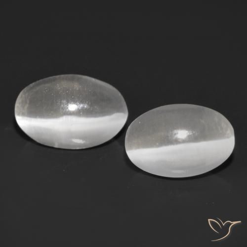 1.15ctw Natürlicher Sehr helles Grau Sillimanit-Katzenauge, Oval, Transparent