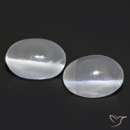 2.06ctw Natürlicher Weiß Sillimanit-Katzenauge, Oval, Transparent