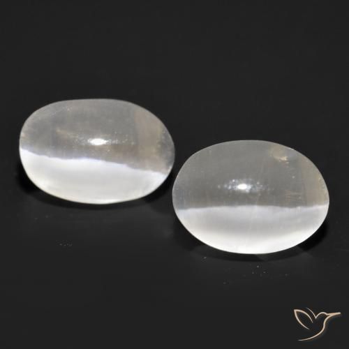 2.11ctw Natürlicher Weiß Sillimanit-Katzenauge, Oval, Transparent