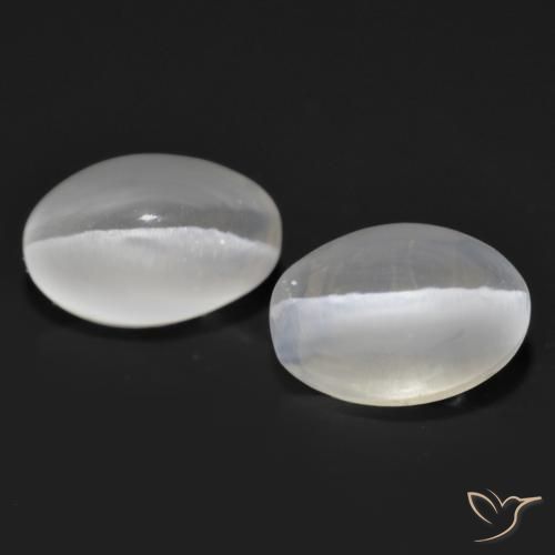 2.43ctw Natürlicher Weiß Sillimanit-Katzenauge, Oval, Transparent