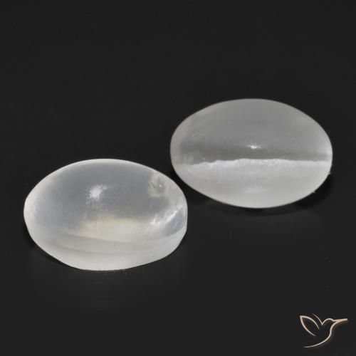 2.43 ct natürliche Weiß Sillimanit-Katzenauge-Edelsteine, Oval, Transparent