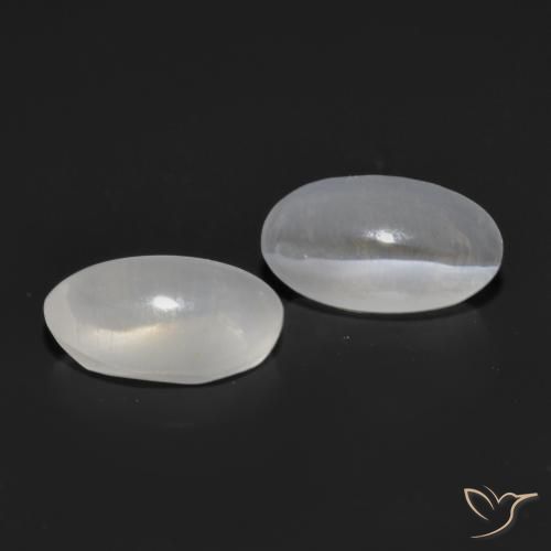 1.36 ct natürliche Weiß Sillimanit-Katzenauge-Edelsteine, Oval, Transparent