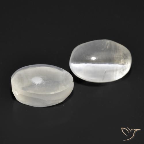 2.32 ct natürliche Weiß Sillimanit-Katzenauge-Edelsteine, Oval, Transparent