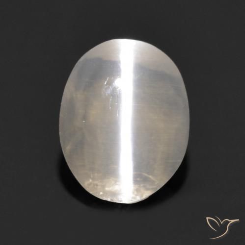 1.11ct Natürlicher Sehr helles Grau Sillimanit-Katzenauge, Oval, Transparent