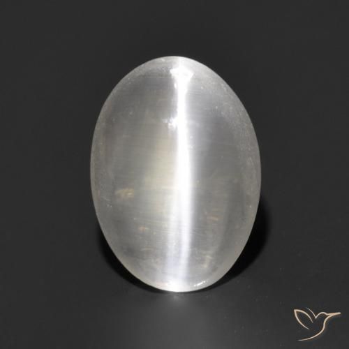 1.17ct Natürlicher Sehr helles Grau Sillimanit-Katzenauge, Oval, Transparent