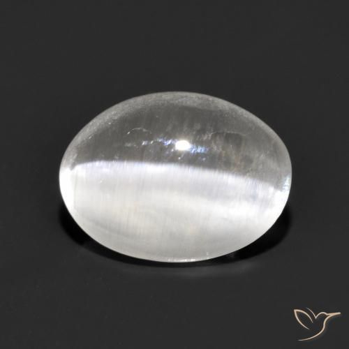 9,17 ctw natürlicher Sehr helles Grau Sillimanit-Katzenauge, Oval, Transparent