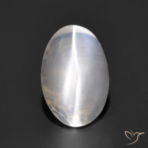 1.17ct Natürlicher Sehr helles Grau Sillimanit-Katzenauge, Oval, Transparent