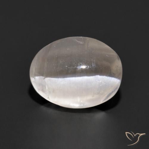 9,17 ctw natürlicher Sehr helles Grau Sillimanit-Katzenauge, Oval, Transparent