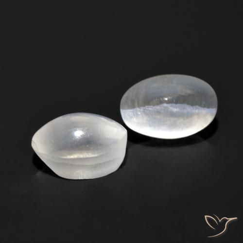 2.07 ct natürliche Klares Weiß Sillimanit-Katzenauge-Edelsteine, Oval, Transparent