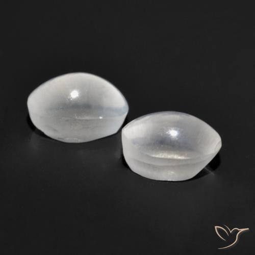 2.07 ct natürliche Klares Weiß Sillimanit-Katzenauge-Edelsteine, Oval, Transparent