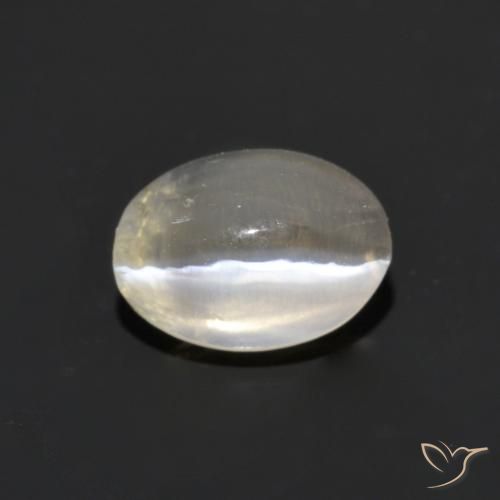 1.14ct Natürlicher Warmweiß Sillimanit-Katzenauge, Oval, Transparent