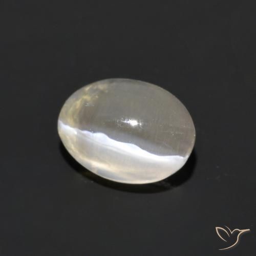 9,17 ctw natürlicher Warmweiß Sillimanit-Katzenauge, Oval, Transparent