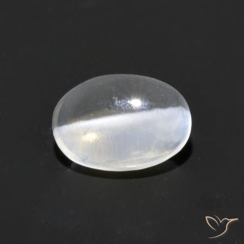 1.19ct Natürlicher Klares Weiß Sillimanit-Katzenauge, Oval, Transparent