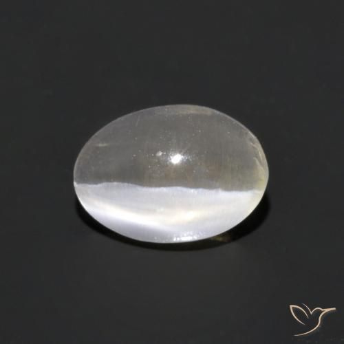 1.02ct Natürlicher Warmweiß Sillimanit-Katzenauge, Oval, Transparent